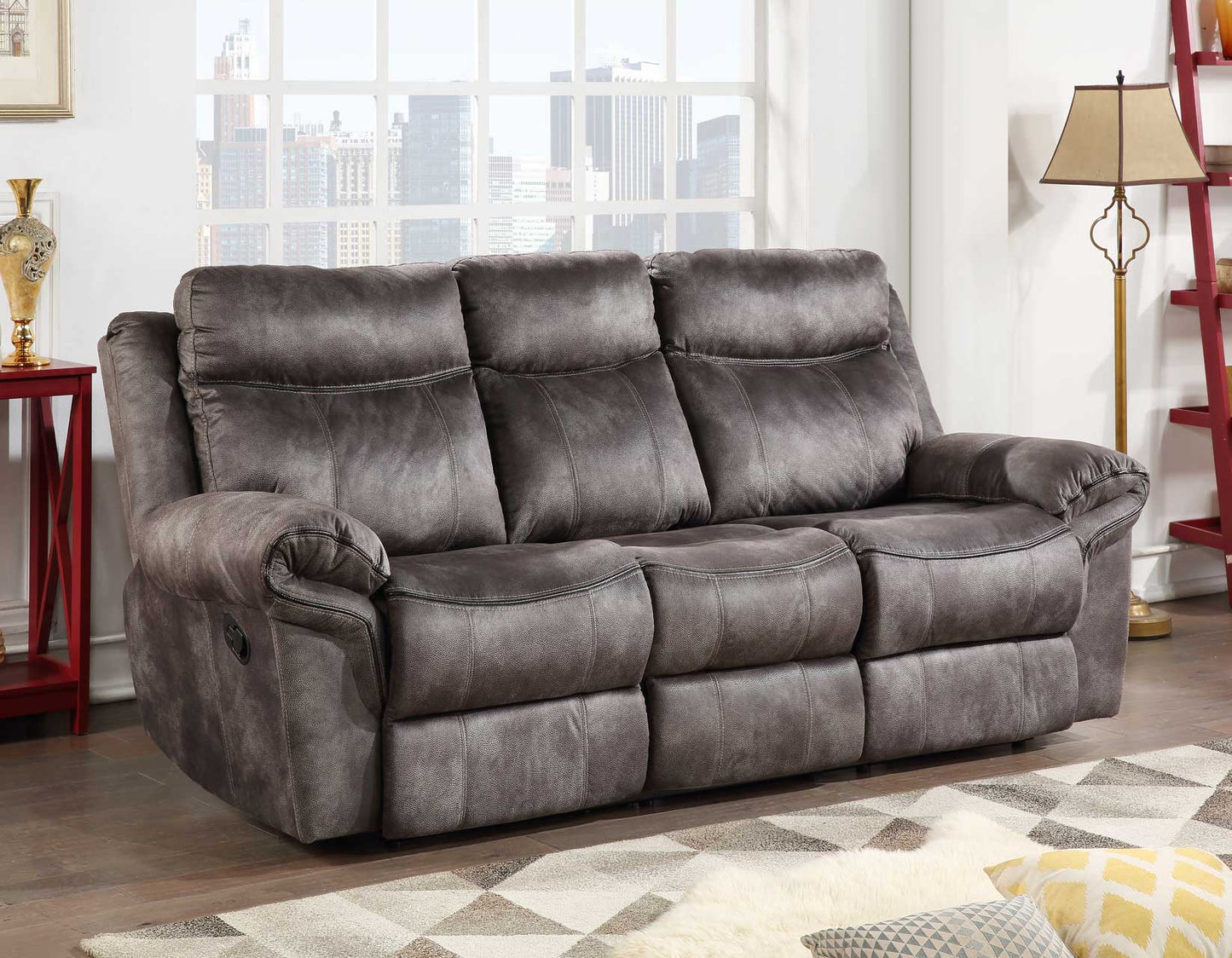 Nashville 3-Piece Manual Reclining Set, Grey