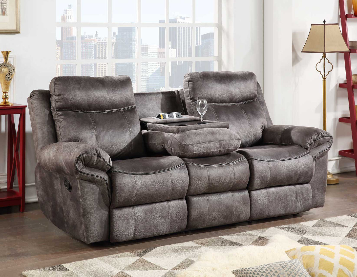 Nashville 3-Piece Manual Reclining Set, Grey