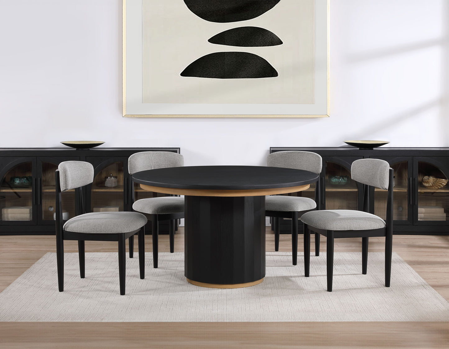 Magnolia 52-inch Round Table, Black