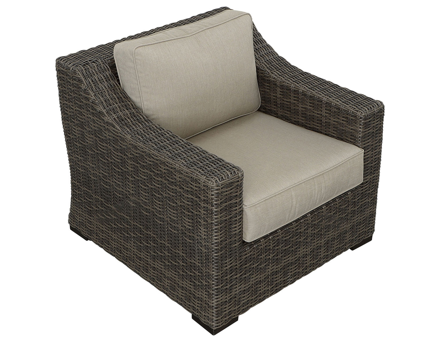 Jones Lounge Chair with Half-Round Resin Wicker