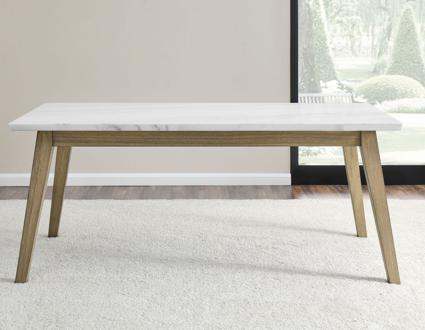 Vida 72" White Marble Top Dining Table