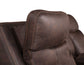 Valencia Dual-Power Leatherette Reclining Console Loveseat, Walnut