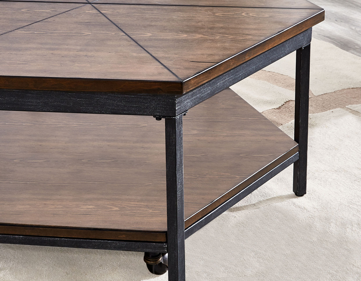 Ultimo Hexagon Lift-Top Cocktail Table w/Casters