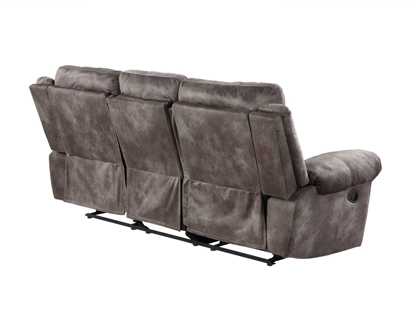 Nashville Manual Reclining Sofa w/Drop-Down Console, Grey