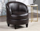 Sophia Swivel Accent Chair, Brown Leatherette