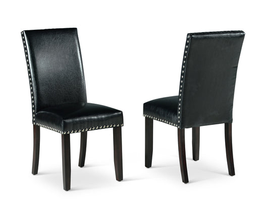 Westby Black PU Side Chair w/Nailhead