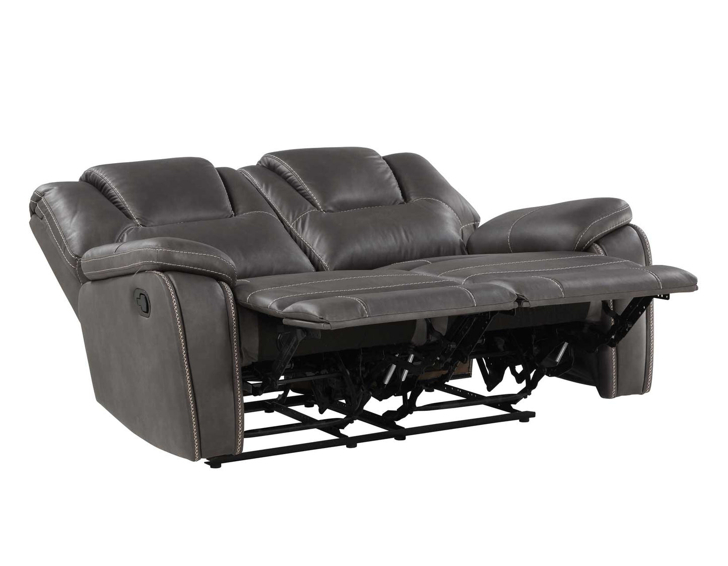 Katrine Manual Reclining Loveseat, Charcoal