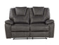 Katrine Manual Reclining Loveseat, Charcoal