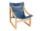 Lima Sling Chair, Cobalt Leather with Natural Frame