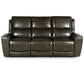 Laurel Leather Dual-Power Reclining Sofa, Grey