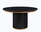 Magnolia Black 5-Piece Round Dining Set with Wooden Seat Chair