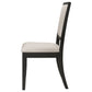 Louise Upholstered Wood Dining Side Chair Black (Set of 2)