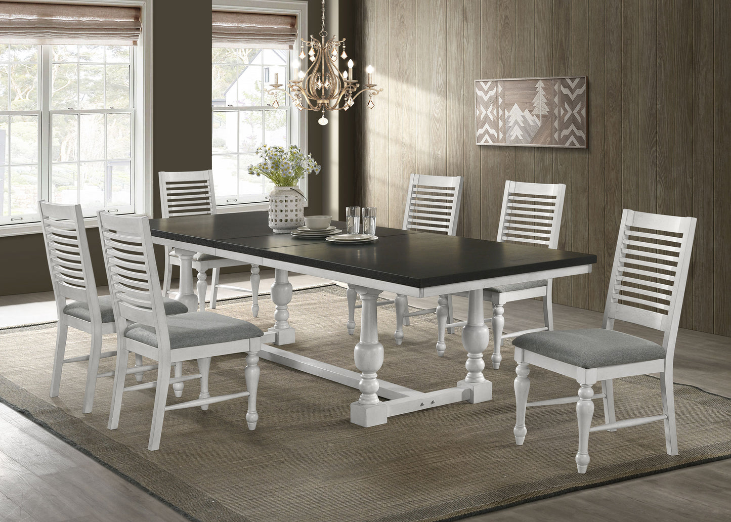 Aventine 112-inch Extension Dining Table Vintage Charcoal