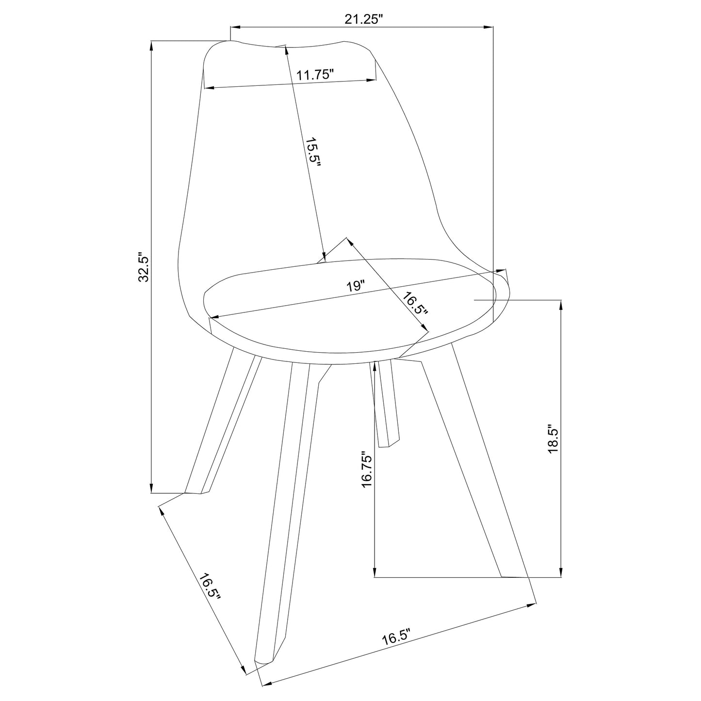 Caballo Polypropylene Dining Side Chair Tan (Set of 2)