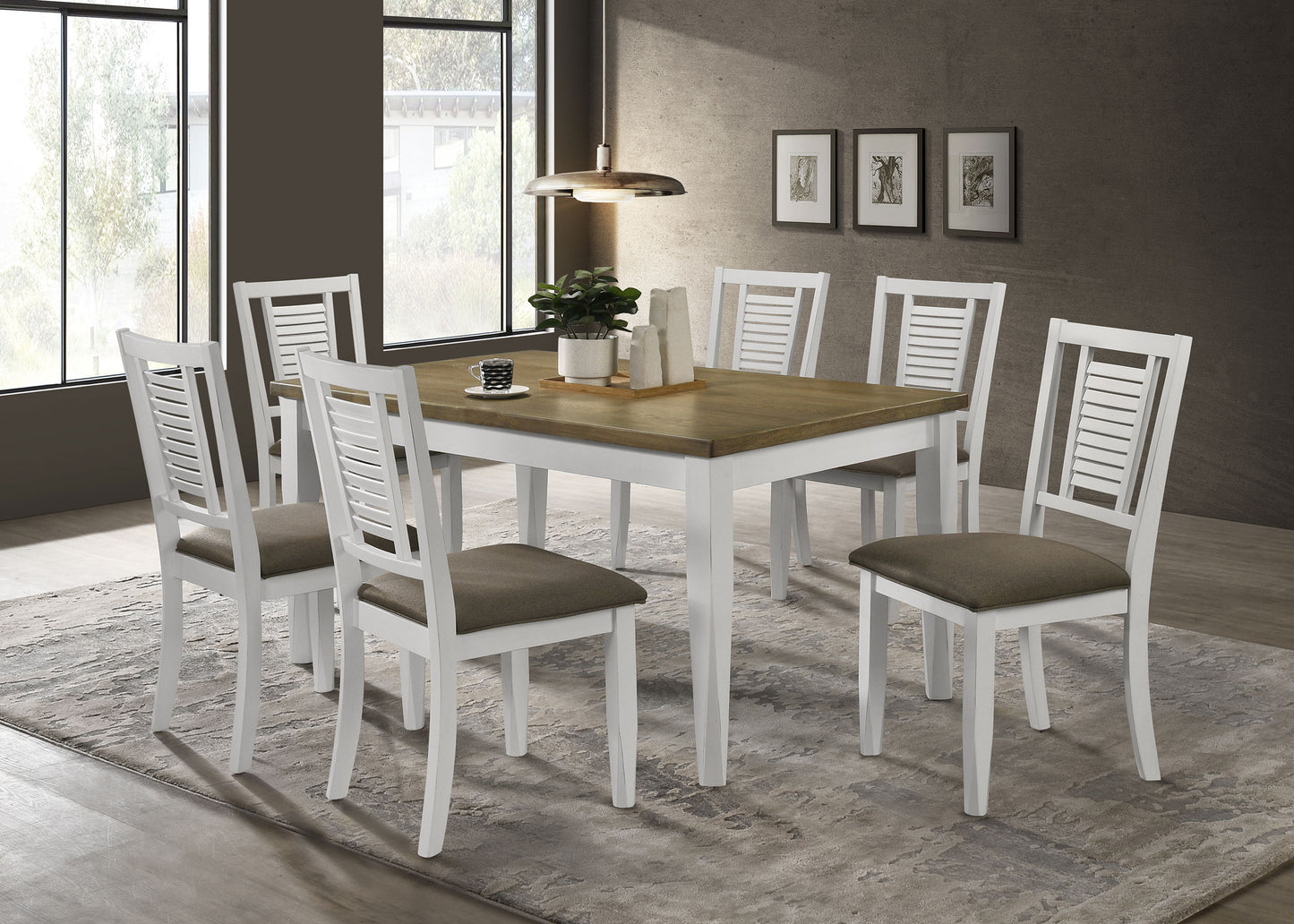 Appleton Wood Dining Side Chair Distressed White (Set of 2)