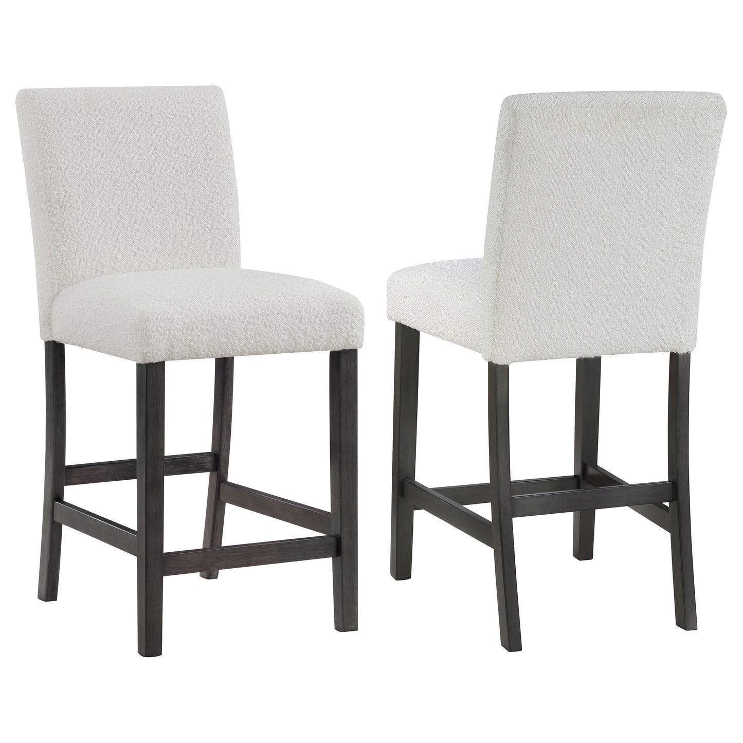 Alba Boucle Upholstered Counter Chair White (Set of 2)