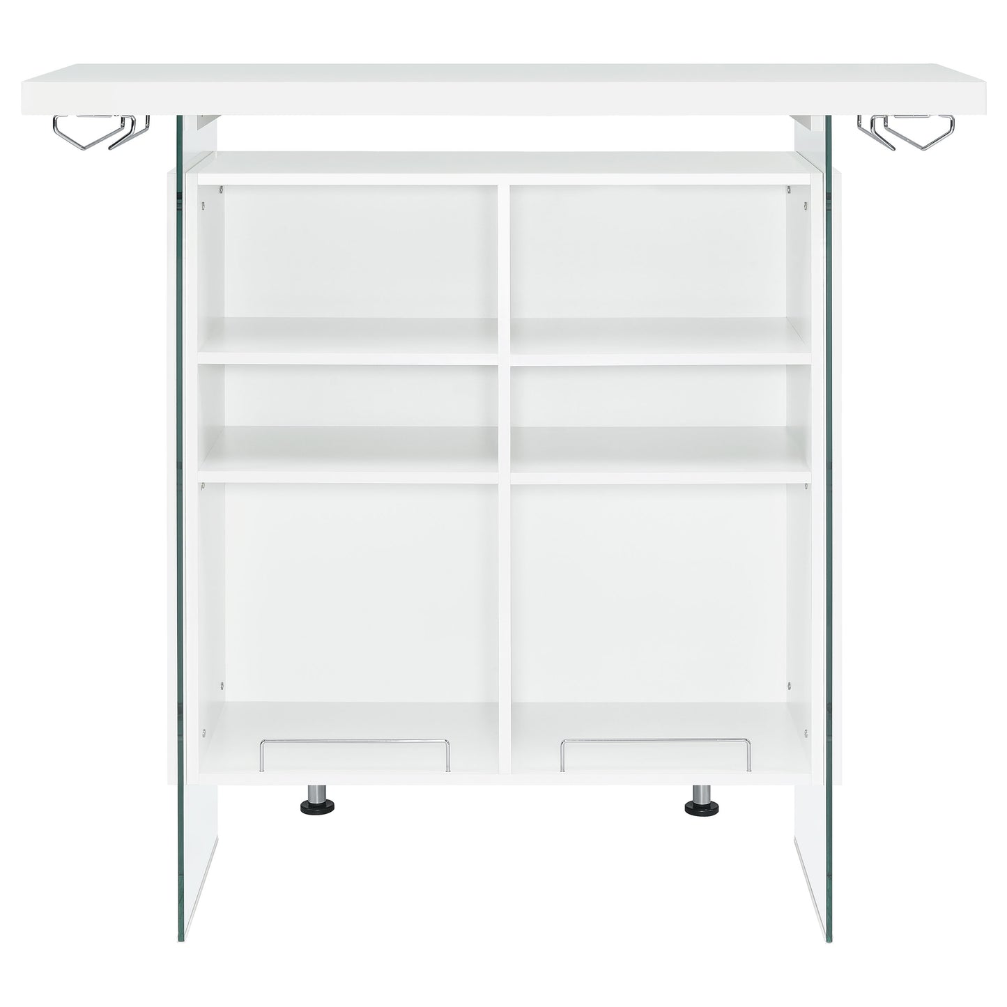 Acosta Freestanding Home Bar Wine Cabinet White High Gloss