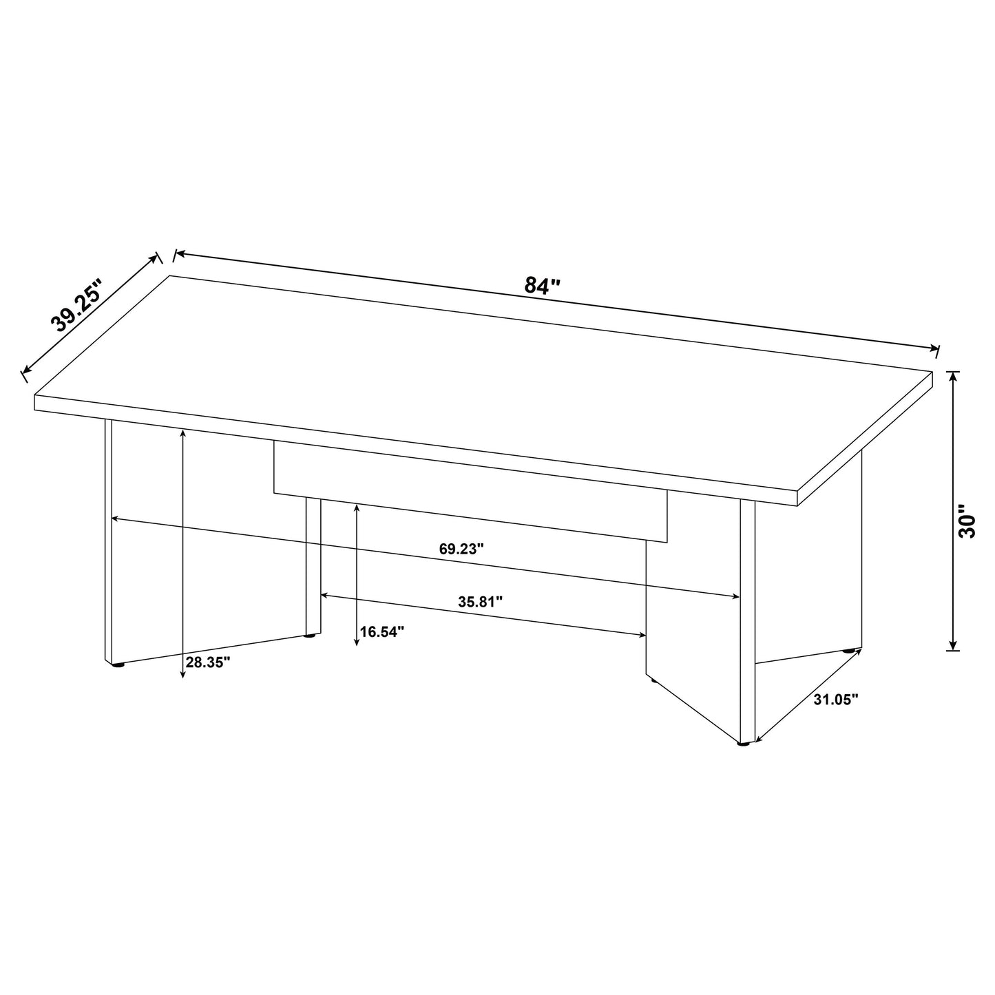 Jamestown 84-inch Composite Wood Dining Table Mango