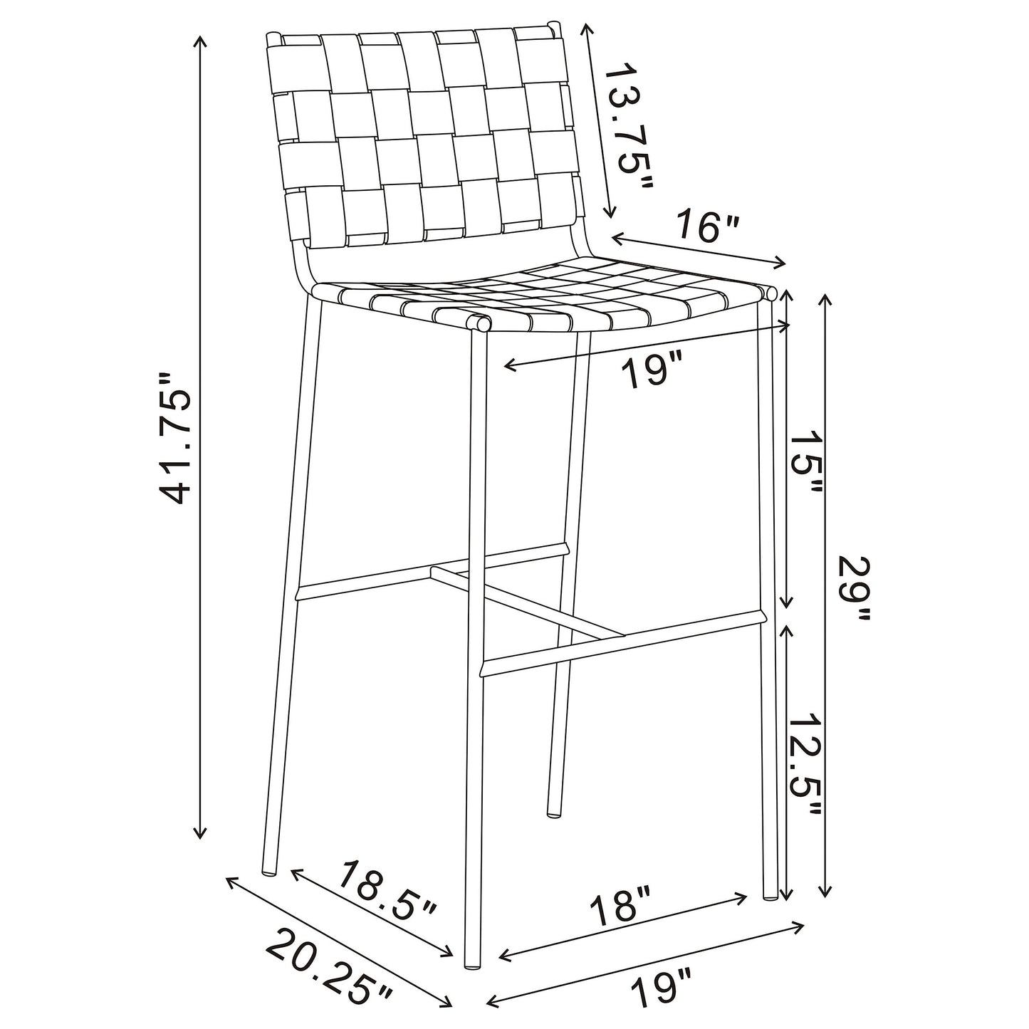 Adelaide Upholstered Pub Height Bar Stool Brown and Chrome