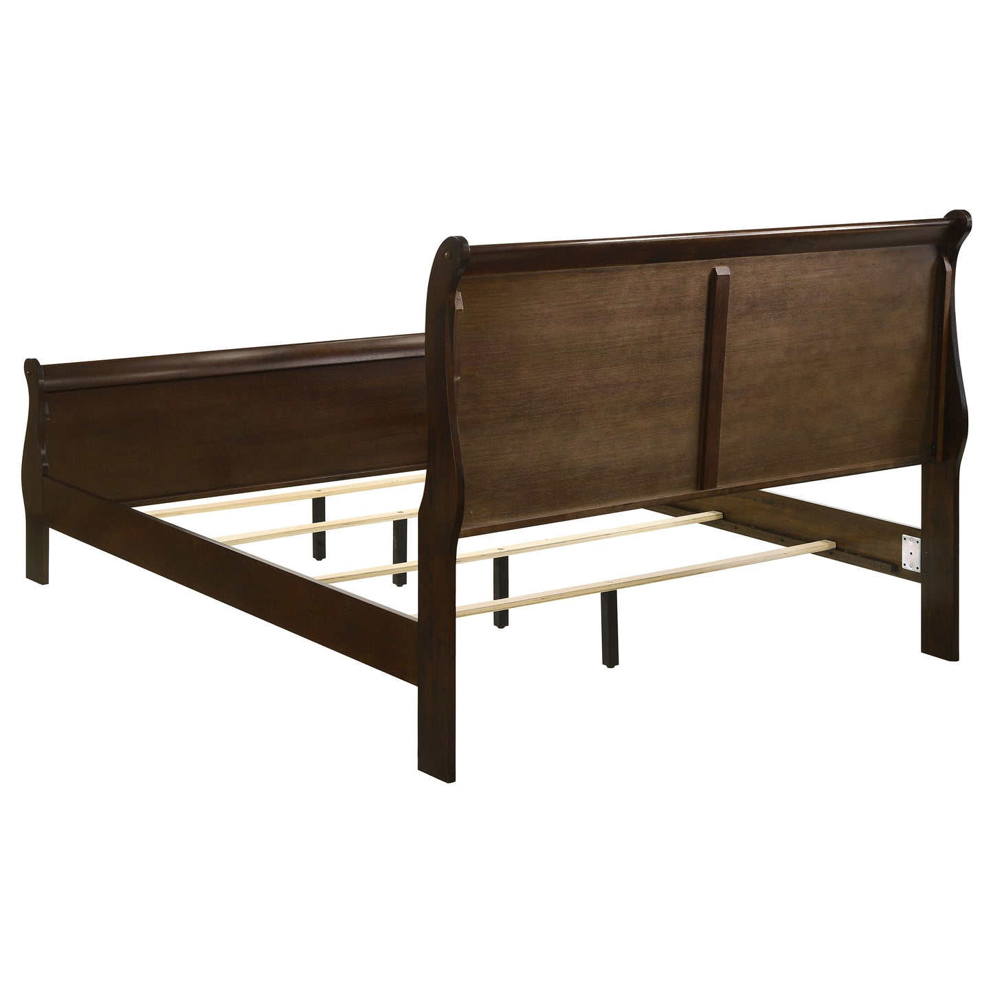 Louis Philippe Wood Eastern King Sleigh Bed Cappuccino