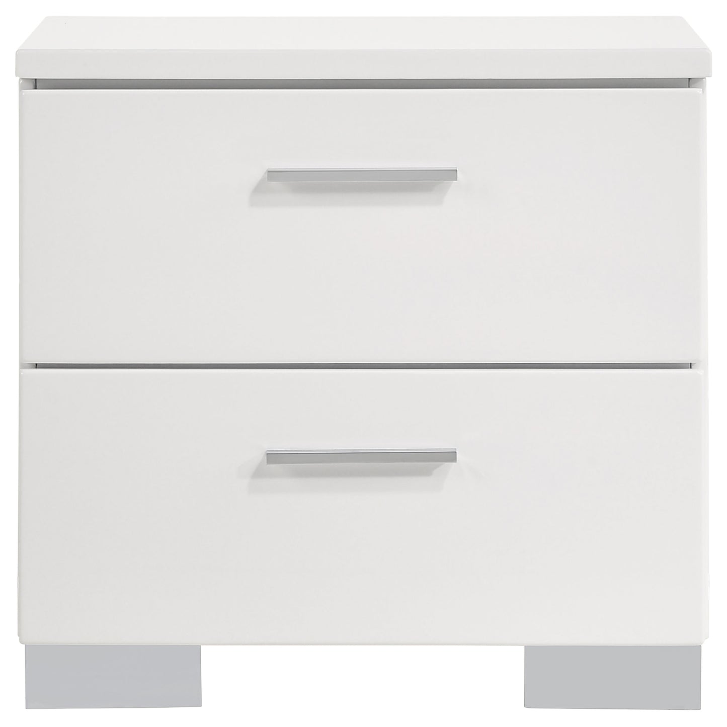 Felicity 2-drawer Nightstand White High Gloss