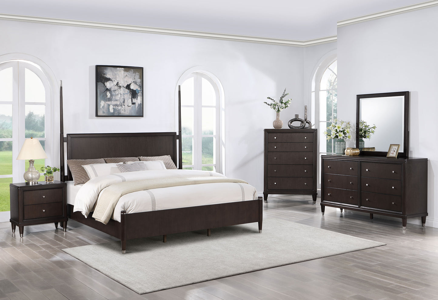 Emberlyn Wood Queen Poster Bed Brown