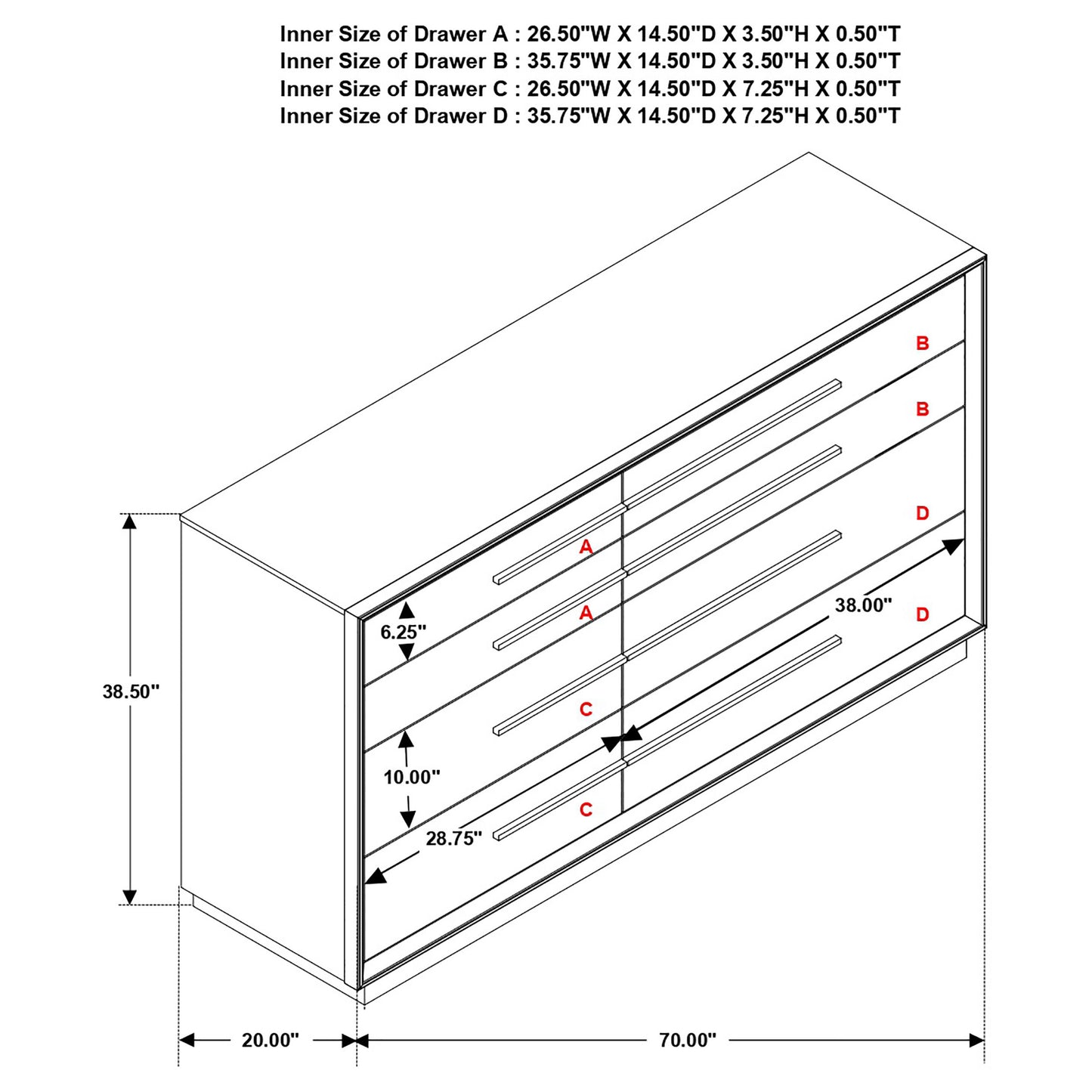 Durango 8-drawer Dresser Smoked Peppercorn