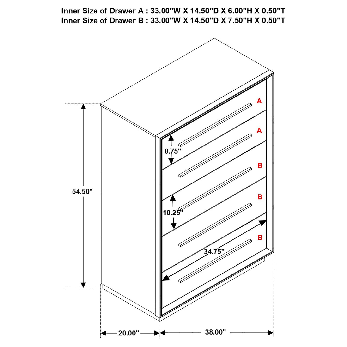 Durango 5-drawer Bedroom Chest Smoked Peppercorn