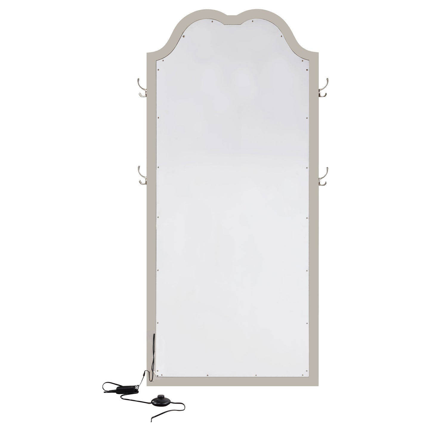 Evangeline Full Length LED Light Floor Mirror Silver Oak