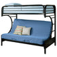 Montgomery Metal Twin Over Futon Bunk Bed Black