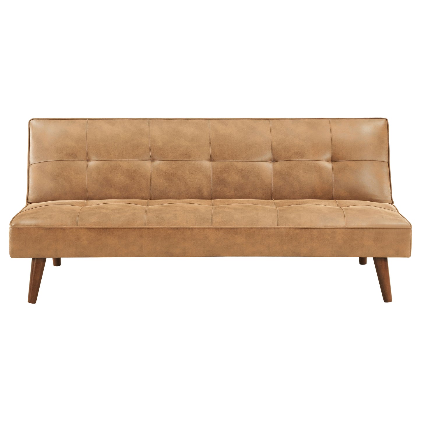 Jenson Upholstered Tufted Convertible Sofa Bed Saddle Brown