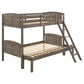 Flynn Wood Twin Over Full Bunk Bed Weathered Brown