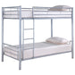 Hayward Metal Twin Over Twin Bunk Bed Silver