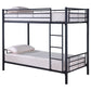 Hayward Metal Twin Over Twin Bunk Bed Black