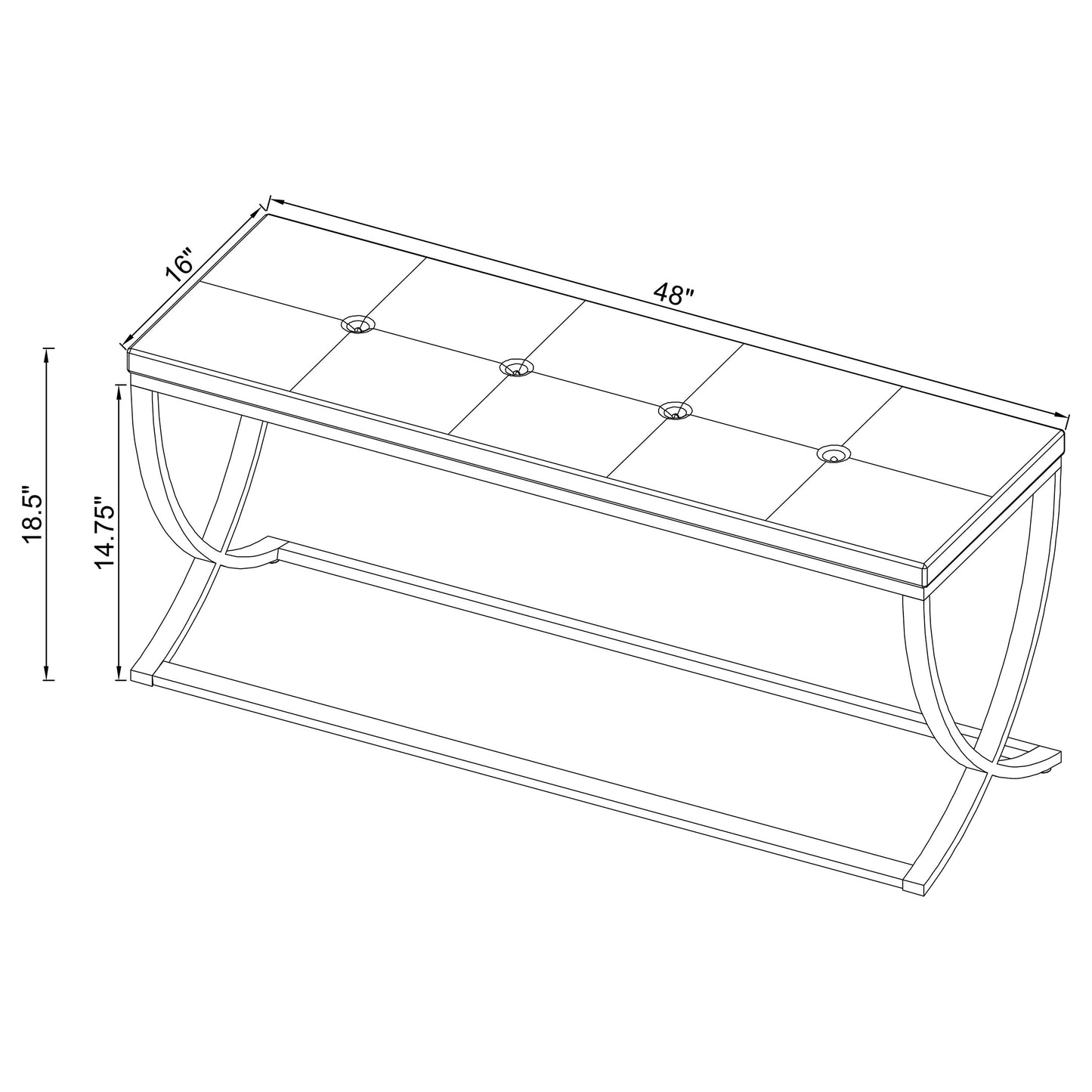 Walton Leatherette Upholstered Tufted Accent Bench White