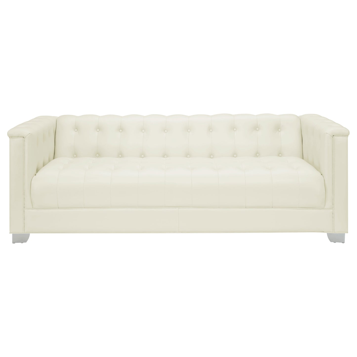 Chaviano Upholstered Track Arm Sofa Pearl White