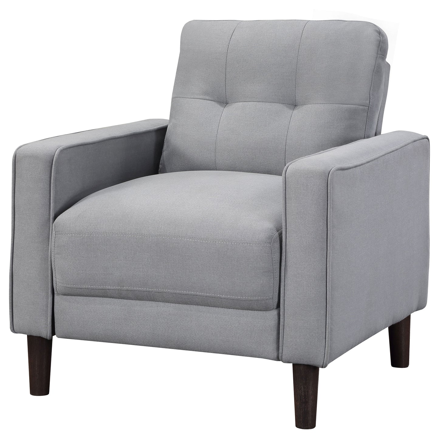 Bowen Upholstered Track Arm Tufted Accent Chair Grey