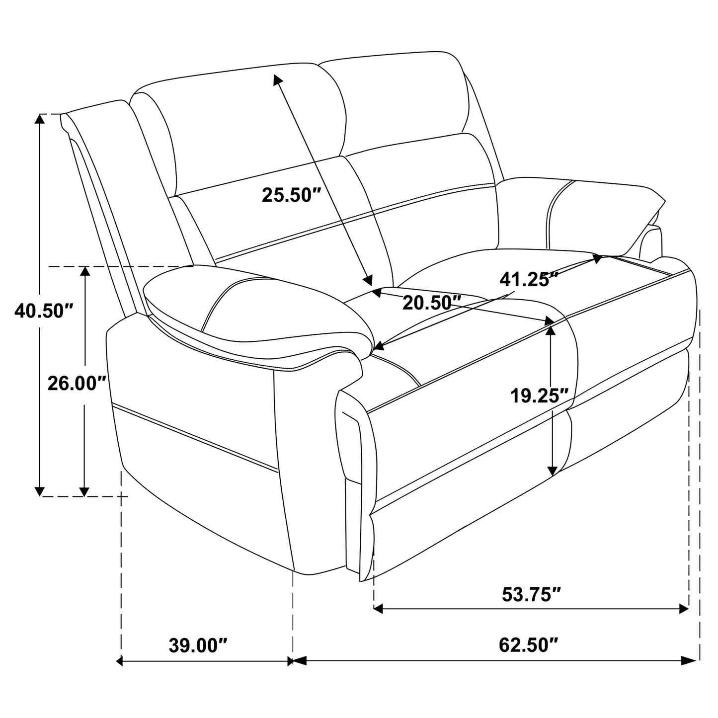 Ellington 2-piece Upholstered Padded Arm Sofa Set Dark Brown