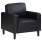 Ruth 3-piece Upholstered Track Arm Sofa Set Black