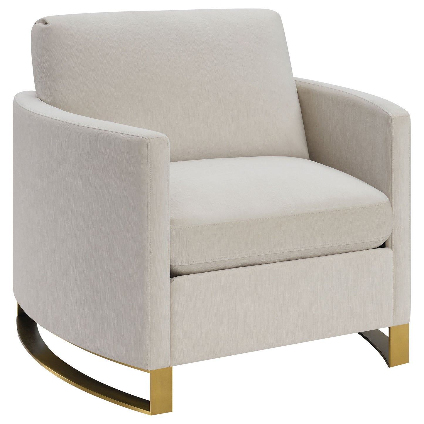 Corliss Upholstered Curved Track Arm Chair Beige