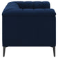 Chalet Upholstered Tuxedo Arm Tufted Chair Blue