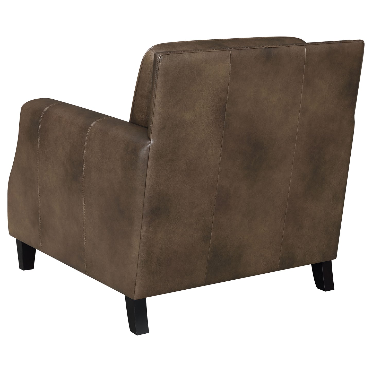 Leaton Upholstered Recessed Arm Accent Chair Brown Sugar