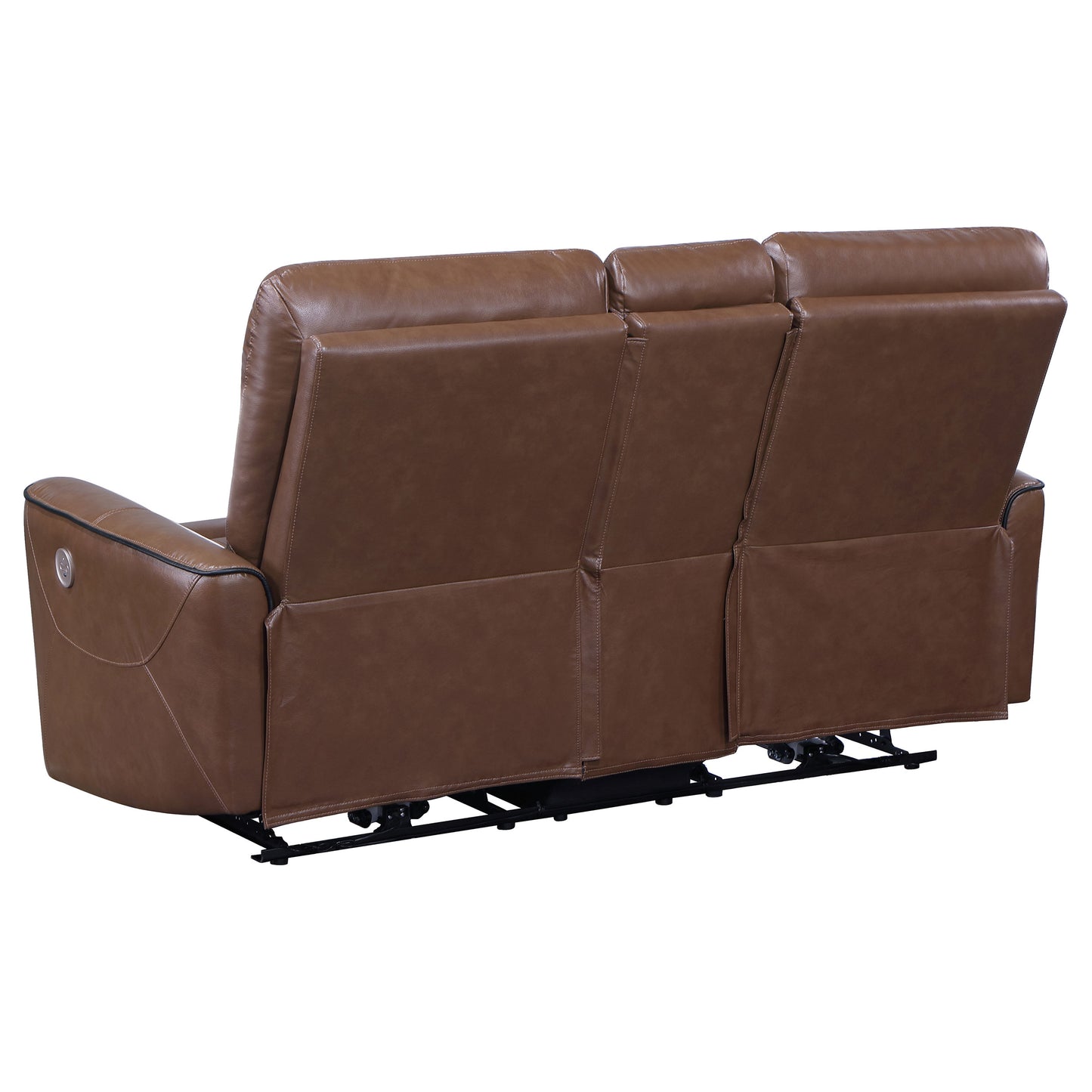 Greenfield 2-piece Power Reclining Sofa Set Saddle Brown