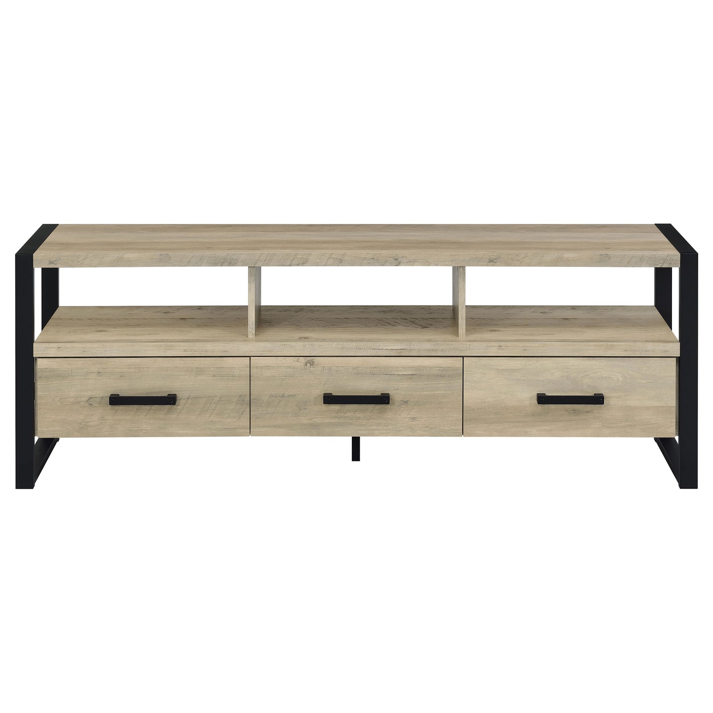 James 3-drawer Engineered Wood 60" TV Stand Distressed Pine