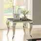 Carone Square End Table Chrome and Black