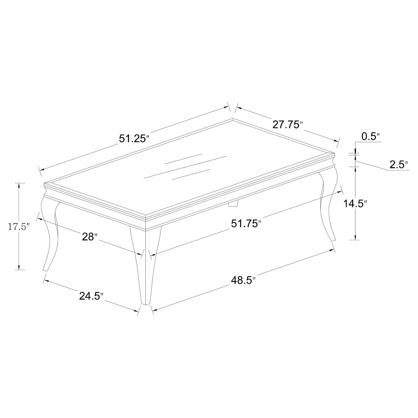 Carone Rectangular Glass Top Coffee Table White and Chrome