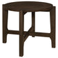 Cota Round Solid Wood End Table Dark Brown