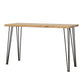 Zander Solid Wood Top Console Table Natural and Matte Black