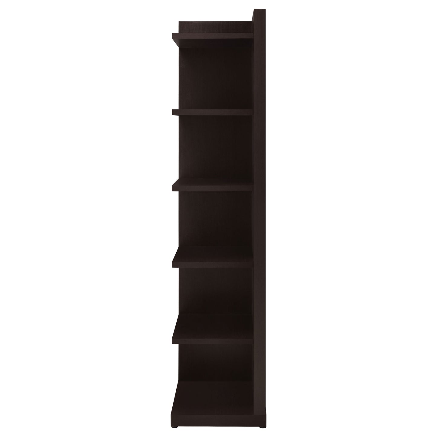 Alder 71-inch 6-shelf Corner Bookcase Cappuccino