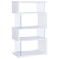 Emelle 63-inch 4-shelf Glass Panel Bookshelf White